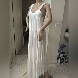 NWT SALTY LEMON Chic White Sleeveless Maxi Dress OPEN BACK (SEXY ONE) MED 🔥🔥
